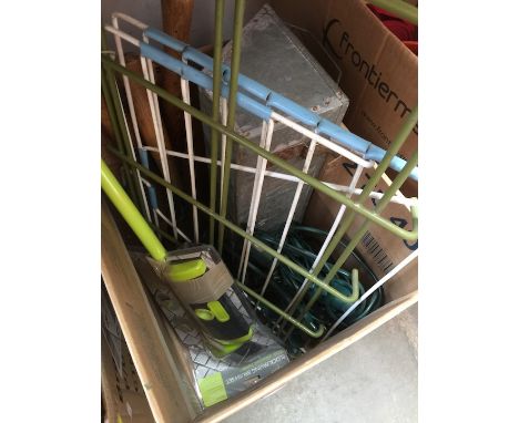 Quantity of garden tools, outdoor light, cable, etc 
