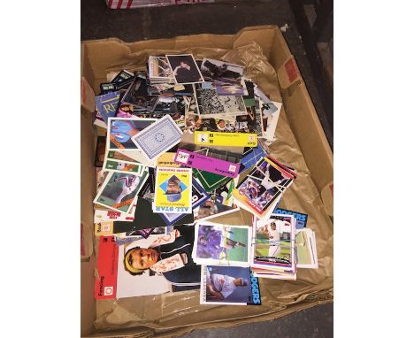 A box of trade cards &amp; sticker album 