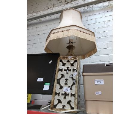 A porcelain table lamp with shade 