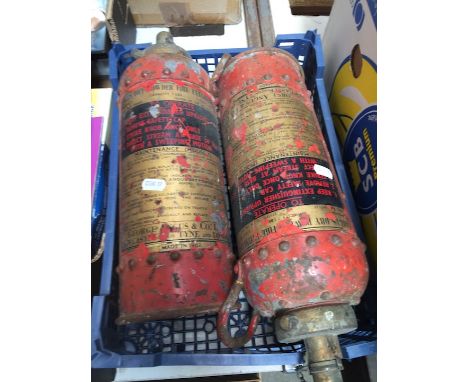 2 vintage fire extinguishers 