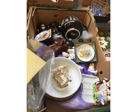 Box if misc items inc figures plates and teapot 