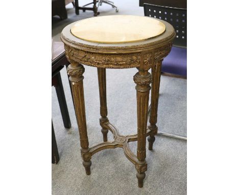 A French 19th Century Giltwood Marble Top Lamp Table, 48cm by 79cm