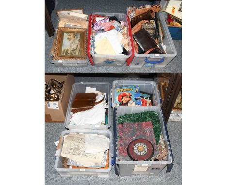 Assorted Costume Accessories, Bead Work, Textiles, Childrens Annuals, Pictures comprising 1960/70s Beano and Dandy annuals, e