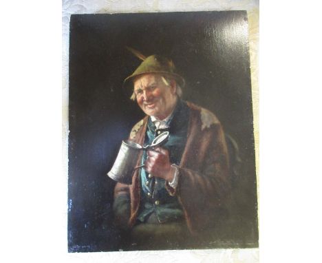 Max Kauffmann signed oil on panel, portrait of a Continental gentleman, 10.5ins x 8ins, unframed 