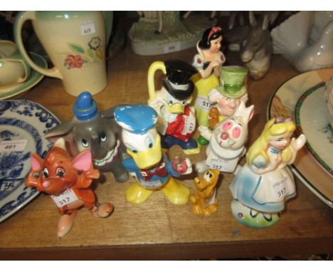 Group of nine Walt Disney Production ceramic figures 