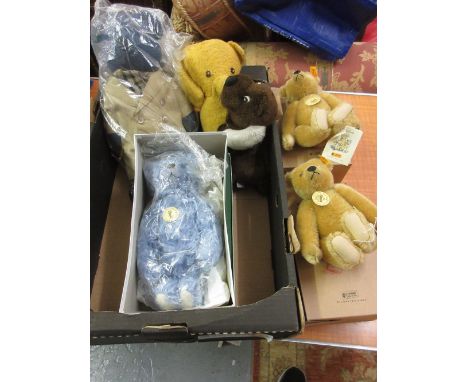 Three modern Steiff teddy bears, two in original boxes and a quantity of other various bears 