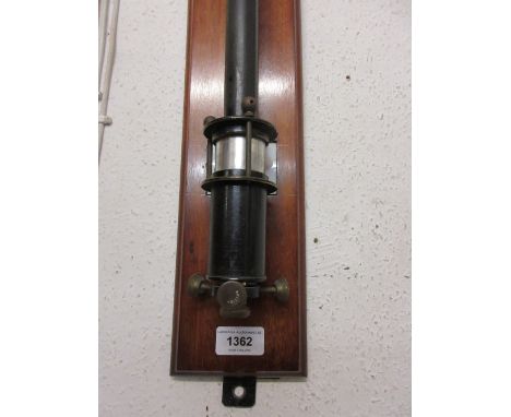 Reynolds and Branson Ltd ship's barometer, mounted on a mahogany back plate 