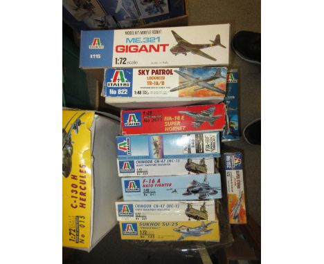 Quantity of various Italeri scale models 