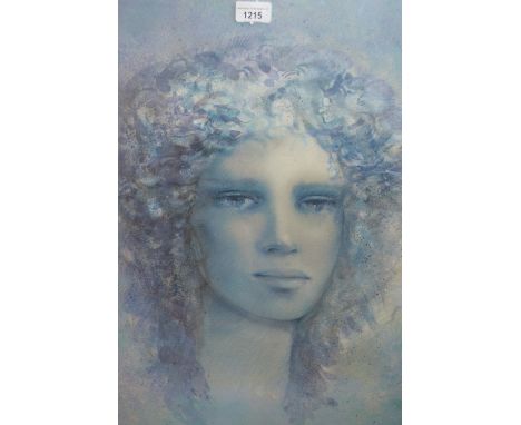 Jean Paul Cleren, watercolour, head and shoulder portrait, 24ins x 19ins, together with Stuart Robinson, pastel drawing, wint