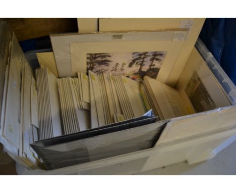 Large quantity of modern Limited Edition prints mounted and unframed together with a quantity of other miscellaneous watercol