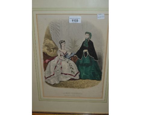 Set of four French coloured prints ' La Mode Illustree ', gilt framed, together with a quantity of other various prints 