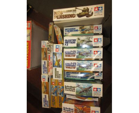 Quantity of various Tamiya scale models 