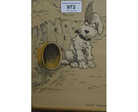 Peter Fraser, pair of framed prints, ' The First Grey Hair ' and ' Great Expectations ' 