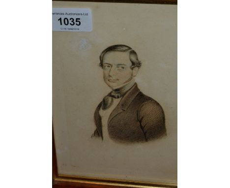 Maplewood framed watercolour, portrait of a gentleman, 8ins x 6ins 