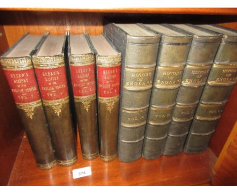 Four volumes of ' History of England ' by David Hume, many engravings bound in full leather with four volumes ' A short histo