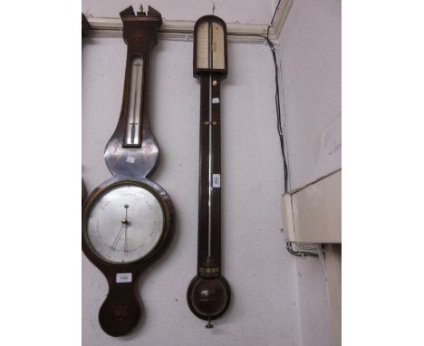 19th Century mahogany cased stick barometer, having ivory dial, inscribed ' Gardener of Belfast ' 