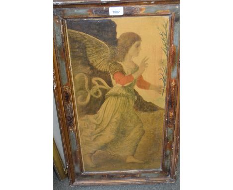 Pre Raphaelite style framed print together with a group of other various framed prints 