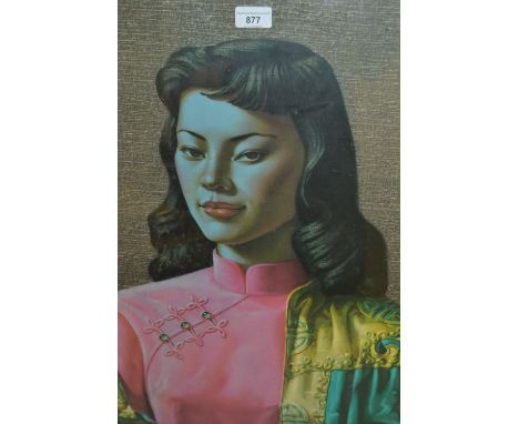 Coloured portrait print of an Eastern lady after Tretchikoff 