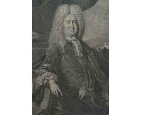 Pair of 18th Century portrait engravings by J.G. Schmidt after Berolini, 17ins x 12ins, housed in rosewood line inlaid frames