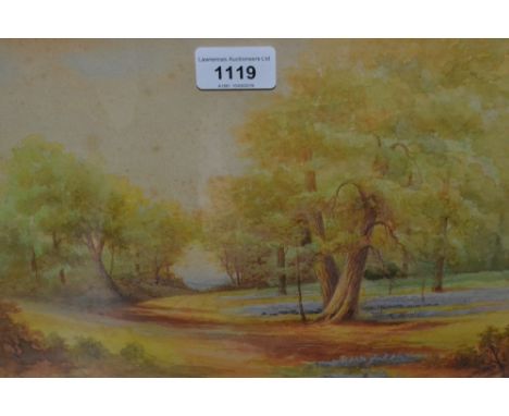 R. Rushton (Worcester artist), watercolour, bluebells at Kew, signed and dated 1951, 9ins x 11ins, gilt framed 