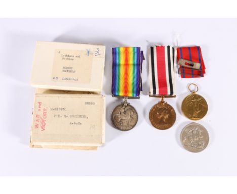 WWI medal pair of M318470 Private R Cockburn of the Army Service Corps comprising war medal and Victory medal (M-318470 PTE R