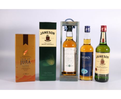 ISLE OF JURA 10 year old single malt Scotch whisky 40% abv 70cl boxed, LOCHRANZA (Isle of Arran) Founder's Reserve blended Sc