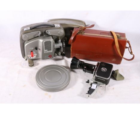 Bolex Paillard P1 zoom reflex cine camera and a Bolex Paillard 18-5 cine projector, (2) 