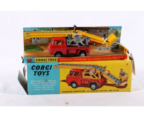 Corgi Toys 64 diecast Working Conveyor on Forward Control Jeep FC150 boxed with pictorial diorama stand 