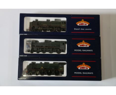 Three Bachmann Branchline OO gauge model railway locomotives including 31160 4-6-0 Achilles tender locomotive 45697 BR green,