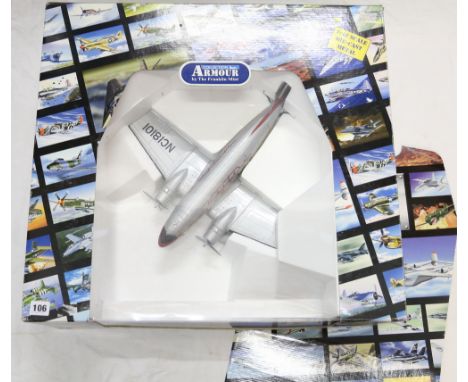 Franklin Mint Armour Collection 1:48 scale diecast metal aeroplane model B11F010 DC3 Commercial Aircraft Western, boxed 