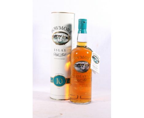 BOWMORE 10 year old Islay single malt Scotch whisky, distilled and bottled by Morrison Bowmore Distillers Ltd of Glasgow, old