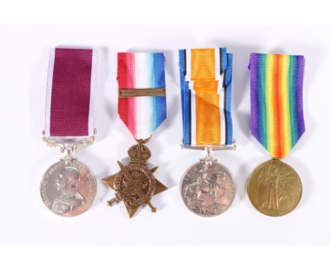 WWI four medal group of 4619 (2688277) Sargeant A Millar of the Scots Guards comprising war medal, Victory medal and Mons 191