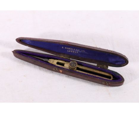 A pair of WWI H Hughes and Son Ld of London proportional dividers with scales for Plans, Solids, Circles and Lines, number 39