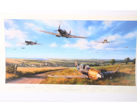 NICOLAS TRUDGIAN (b1959)&nbsp;Spitfire Country&nbsp;Print, pencil signed limited edition 5/500, image size 40cm x 81cm, sheet
