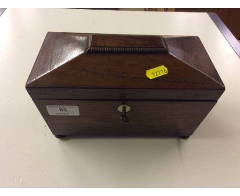 A 19th Century sarcophagus two compartment tea caddy 