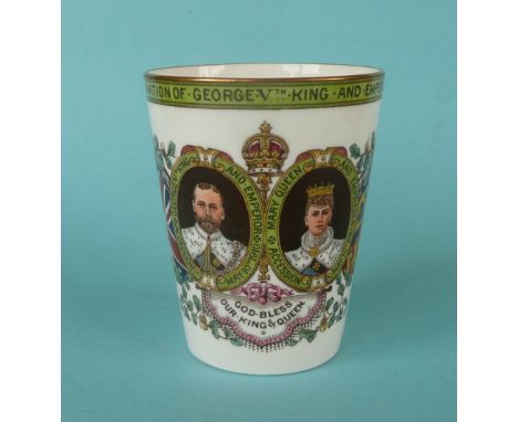 1911 Coronation: a Spode Copeland’s China porcelain beaker (commemorative, commemorate, royal) 