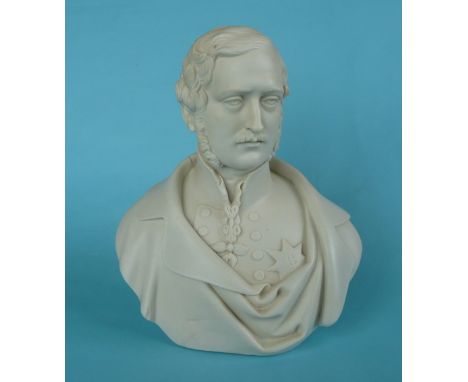 1853 Albert: a Copeland white parian portrait bust after J. S. Westmacott, 230mm (commemorative, commemorate, royal) 