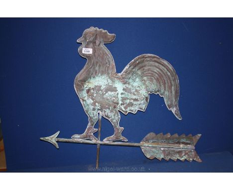 A Copper cockerel Weather Vane