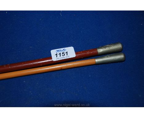 Two Army Officer's Swagger Sticks