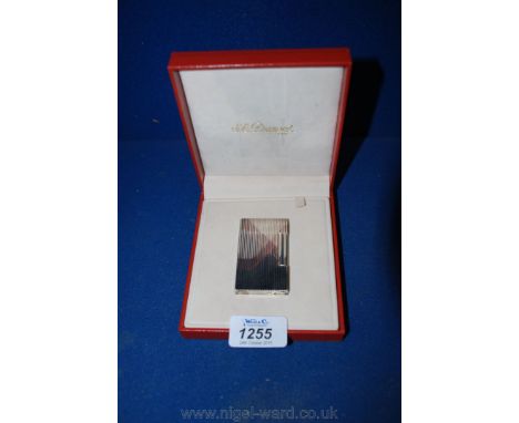 A boxed white metal S.J. Dupont Cigarette Lighter