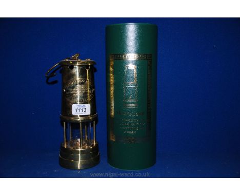 A boxed Miner's Lamp by The British Coal Mining Company, Wales, no. 156258