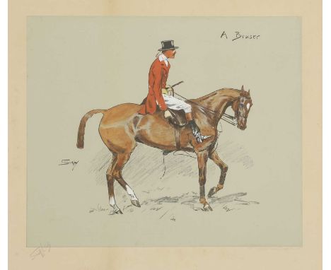 *Charles Johnson Payne, called 'Snaffles' (1884-1967)'A bruiser'lithograph with hand colouring, signed in pencilimage 30 x 34