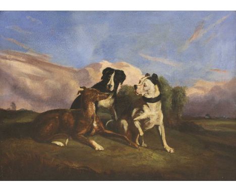 After Sir Edwin Landseer'The Braggart'oil on canvas46 x 61cmThe inspiration for this painting is a poem in which a Scotch dee