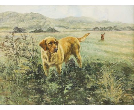 *Henry Wilkinson (1921-2011)A retriever in a landscapesigned l.l., oil on canvas50.5 x 66cm*Artist's Resale Right may apply t