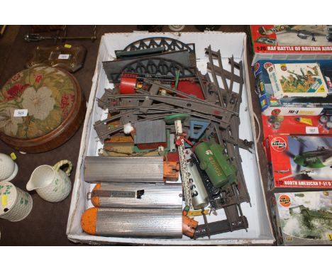 A box containing model railway to include Lionel Lines, Silver Streak part train set 