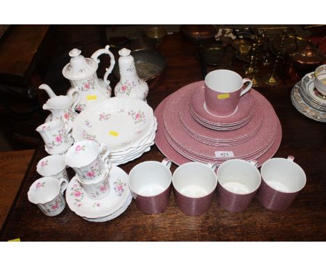 A quantity of Spode 'Vermicelli' pattern tea and dinnerware and a quantity of Hammersley & Co. tea ware 