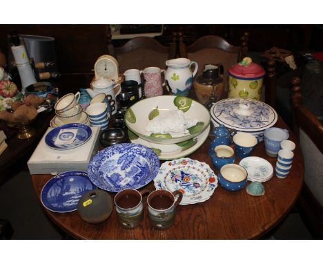 A quantity of various china to include Copeland Spode Italian bowl, Copenhagen plates, Prinknash pottery, Denby stoneware jug