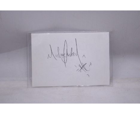 A GENUINE MICHAEL JACKSON AUTOGRAPH, TAKEN OUT OF THE PREVIOUS LOTS AUTOGRAPH BOOK, ORAL PROVENANCE 