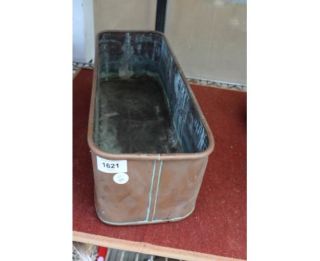 A VINTAGE COPPER TROUGH PLANTER 
