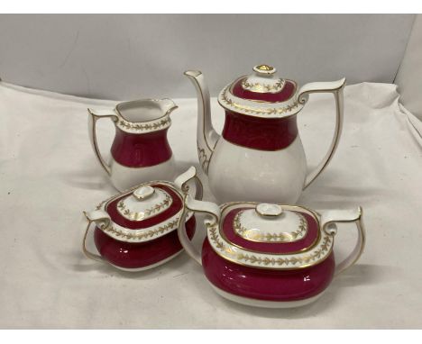 A SPODE BONE CHINA COFFEE SET COMPRISING OF A COFFEE POT, JUG, LIDDED CREAM AND SUGAR 